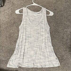 Striped Blue Gray and White Tank Top